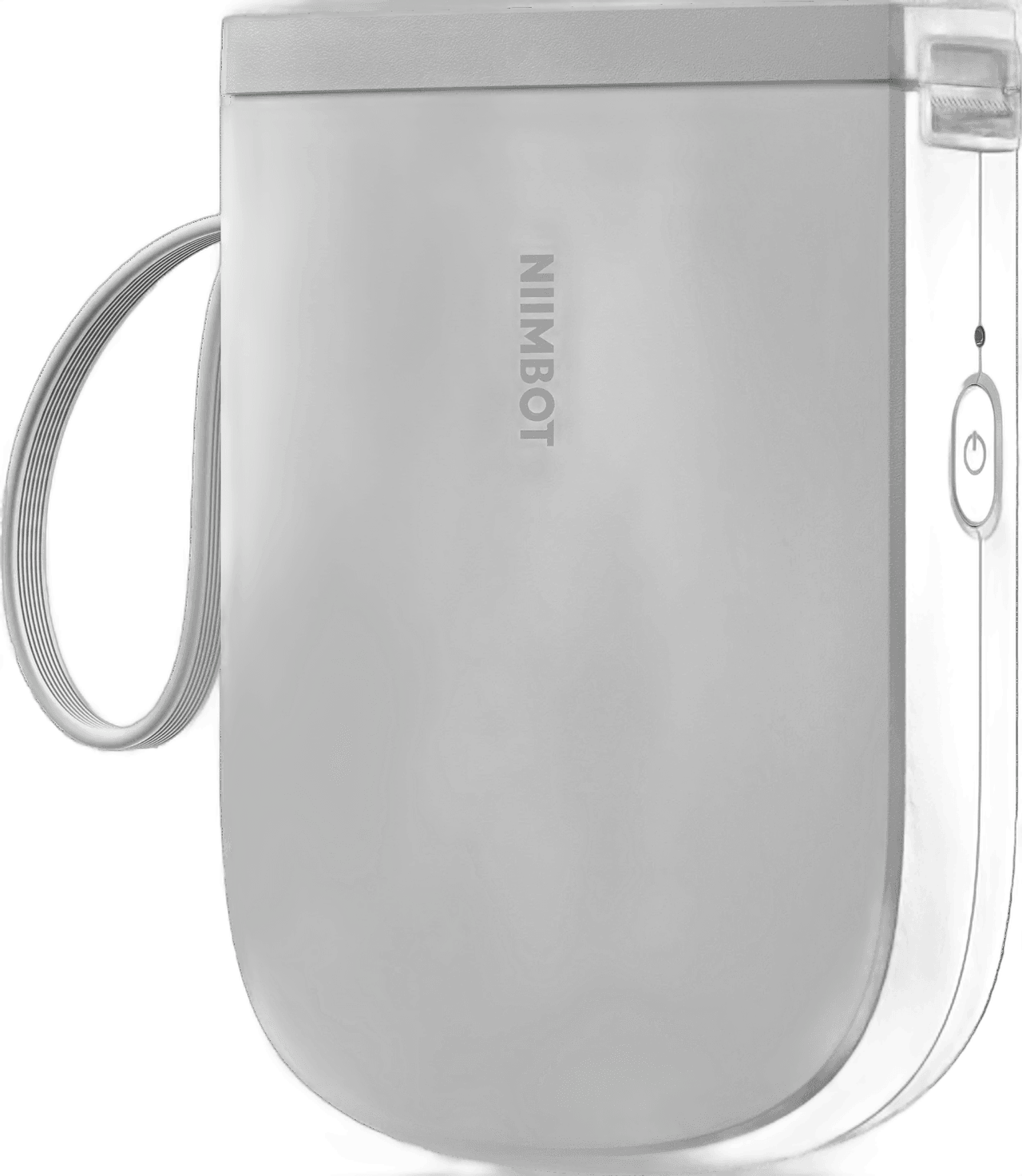 NIIMBOT D11-H in white with its wrist strap